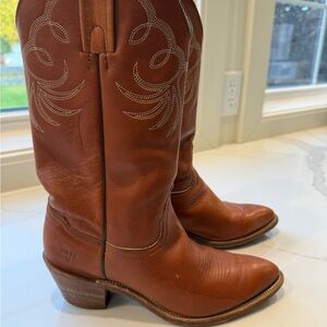Frye Brown Leather Cowboy Boots